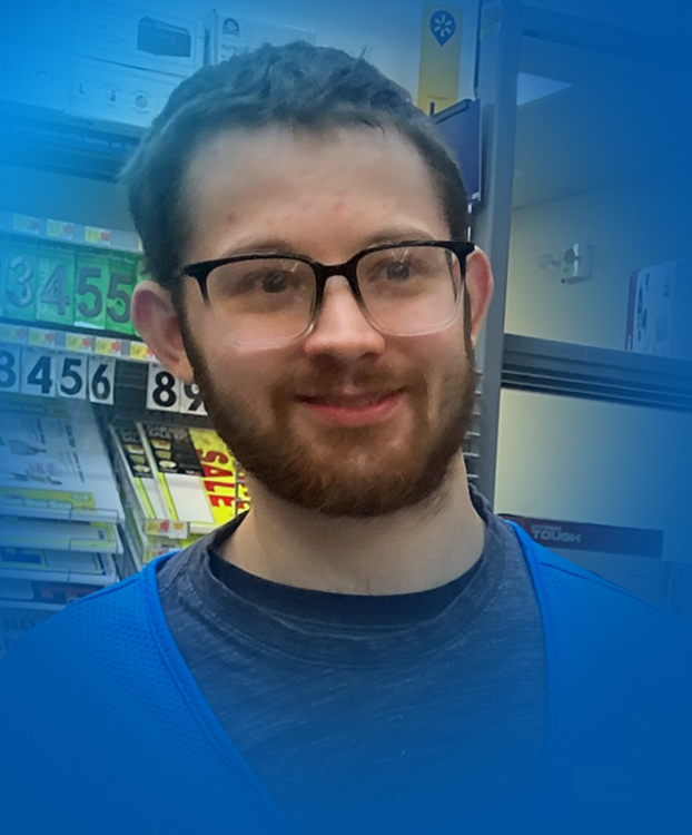 Young man working in Walmart store